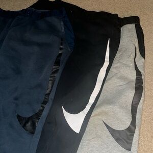 3 Nike Heavyweight Big Swoosh Joggers Sweatpants Grey Black Navy Size M